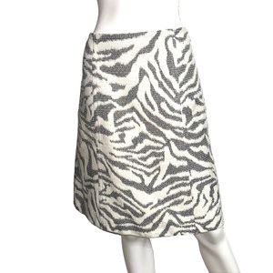 Hugo Boss | Wool Zebra Print Skirt